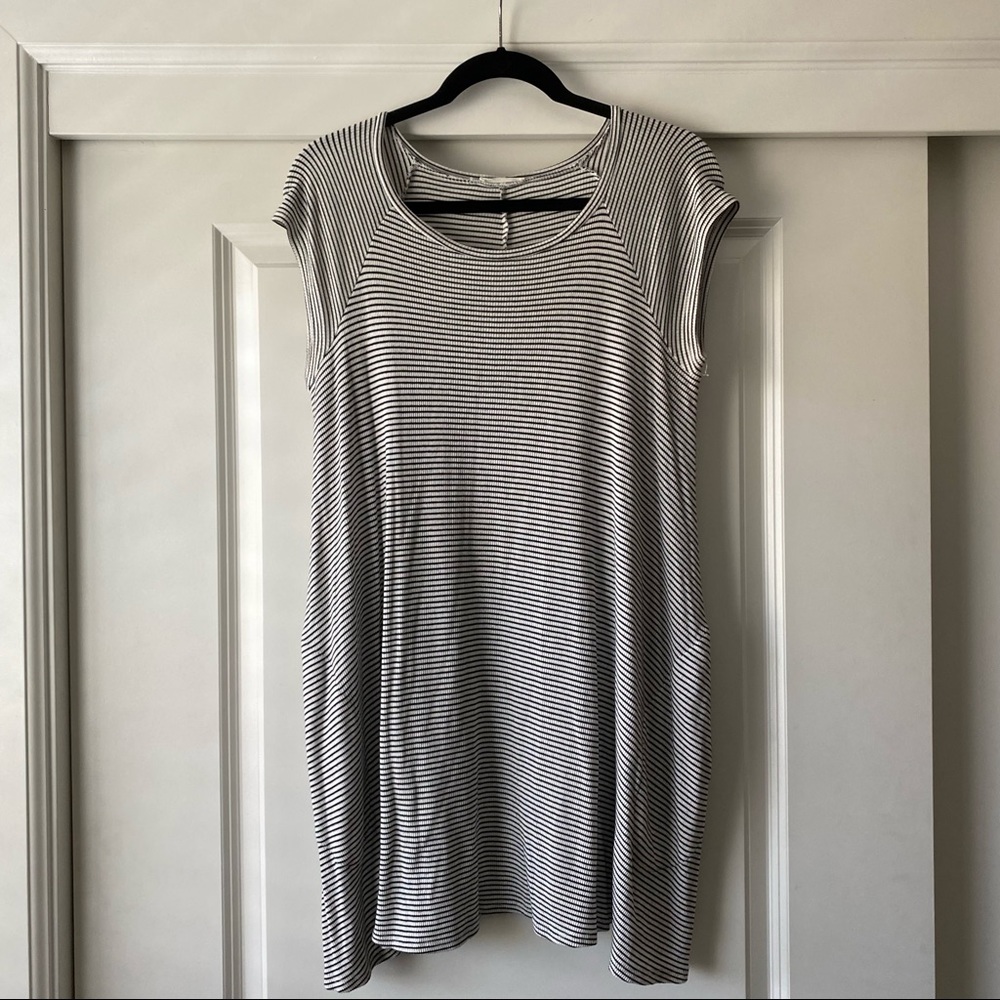 Soprano Black and White Striped T-Shirt Dress